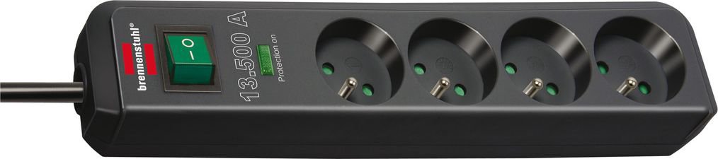 Power strip Brennenstuhl Eco-Line overvoltage 4 sockets 1.5 m black (1412000000)