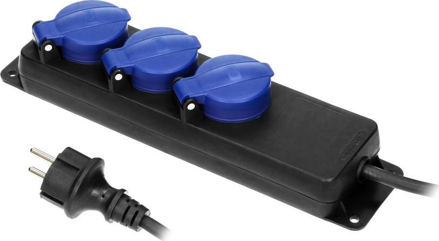 Orno Workshop extender watertight IP44, 3 sockets 2P+Z (schuko) IP44, rubber cord, H05RR-F 3x1.5mm?