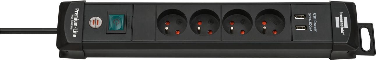 Power strip Brennenstuhl Premium-Line overvoltage 4 sockets 1.8 m black (1951144602)