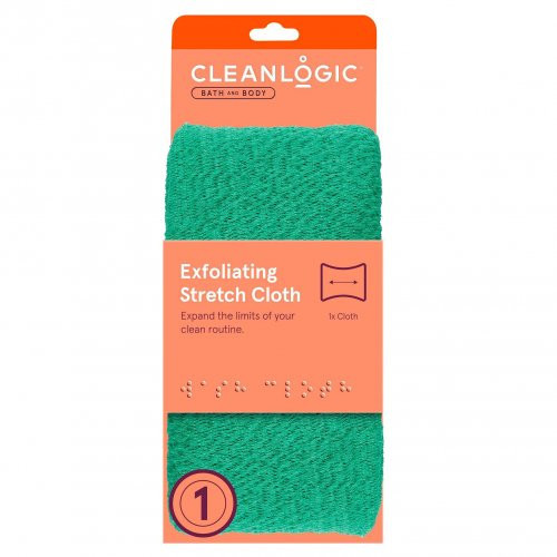 Cleanlogic Bath & Body Exfoliating Stretch Cloth Ištempiama kūno šveitimo plaušinė, Emerald