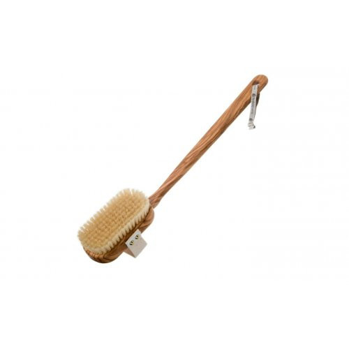 Hydrea London Olive Wood Bath Brush with Pure Bristle Kūno šveitimo šepetys su nuimama rankena, 1vnt.