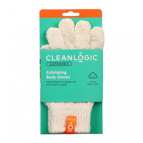 Cleanlogic Sustainable Exfoliating Body Gloves Šveičiamosios kūno pirštinės, 1 pora