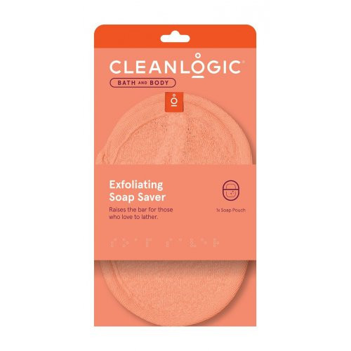 Cleanlogic Bath & Body Exfoliating Soap Saver Šveičiamoji muilo kempinė, Orange