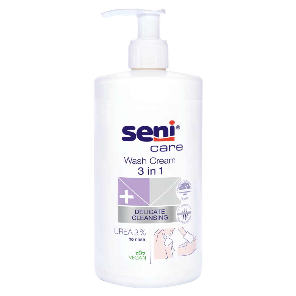 SENI Care valomosis kremas 3 in 1 su 3% šlapalo , 1000 ml.