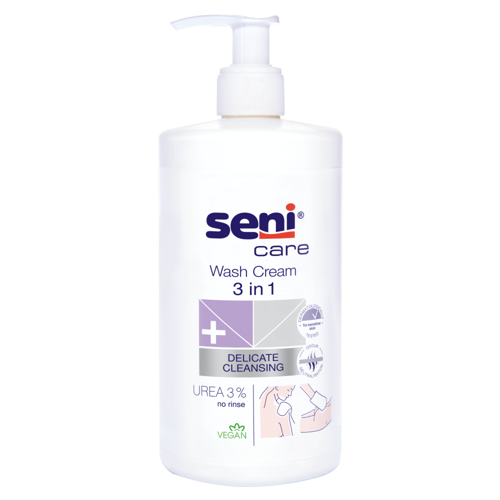 SENI Care valomosis kremas 3 in 1 su 3% šlapalo , 500 ml.