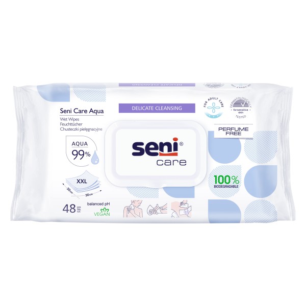 SENI Care drėgnos servetėlės AQUA, 48 vnt.