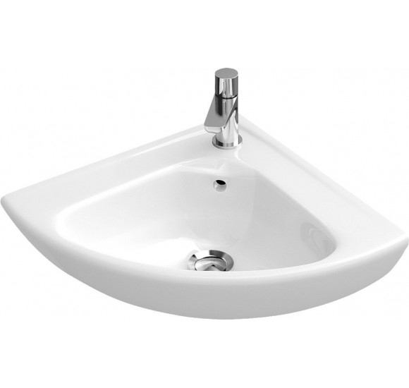 Villeroy - Boch O.Novo compact pakabinamas praustuvas,kampinis 415mm : Spalva - Balta blizgi (White Alpine) - Ceramic Plus danga