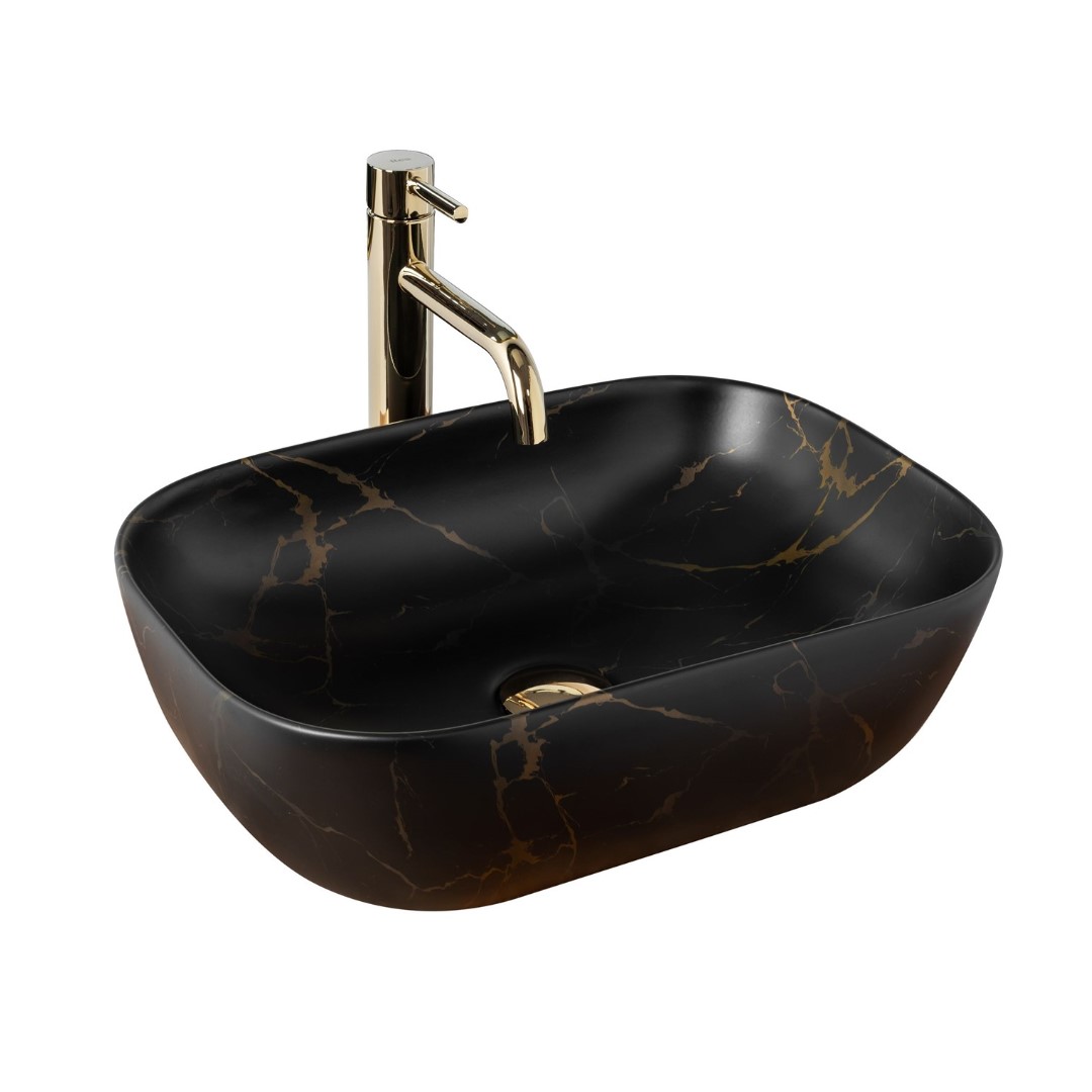 Praustuvas BELINDA BLACK MARBLE MATT