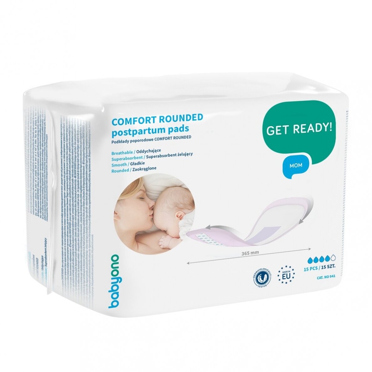 BABYONO vienkartiniai įklotai po gimdymo COMFORT, 15 vnt.