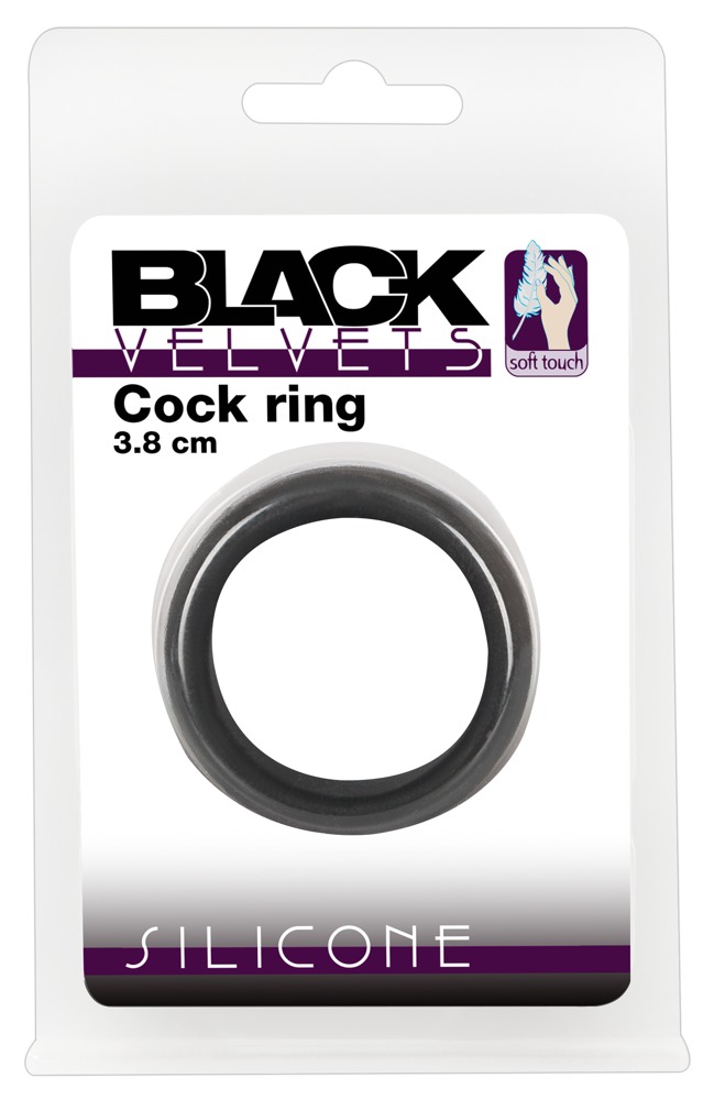 Black Velvets aksominis penio žiedas - juodas 3,8 cm