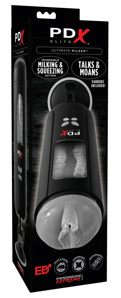 Masturbatorius Ultimate Milker, su garsais ir Led šviesa