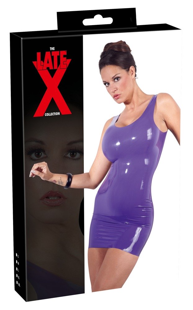 Lateksinė seksuali suknelė, violetinė, XL, XL