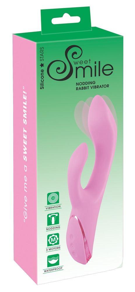 Triušio vibratorius Sweet Smile Nodding Rabbit Vibe, rožinis