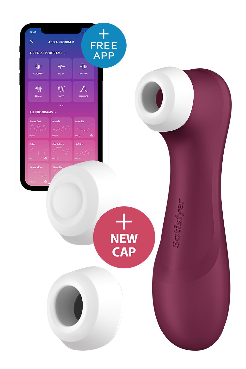 Klitorio stimuliatorius Satisfyer Pro 2 Generation 3 Liquid Air, Vibration + App, bordo