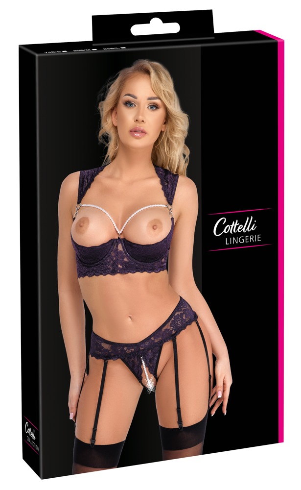 Seksualių apatinių komplektas Cottelli Lingerie, violetinis, 85B/L