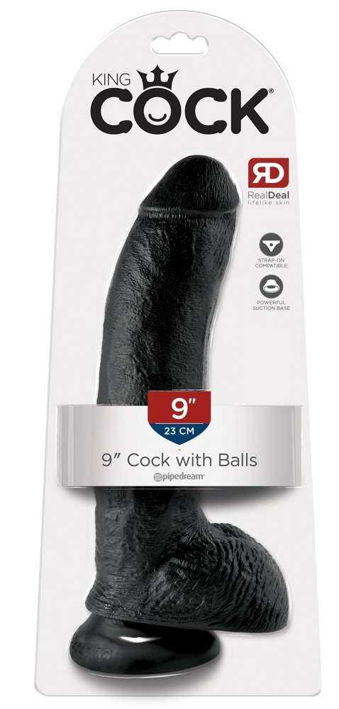 Varpos imitatorius su sėklidėmis King Cock, juodas