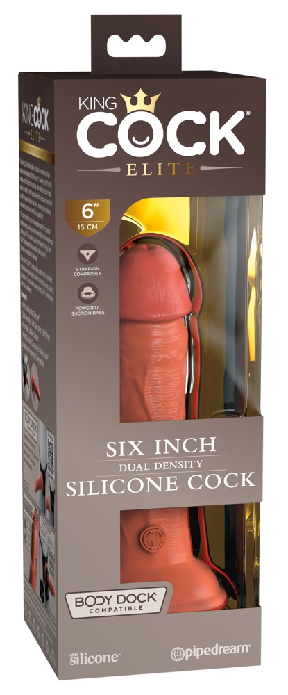 Silikoninis vibratorius su pulteliu King Cock Elite Dual Density Vibe 6" light