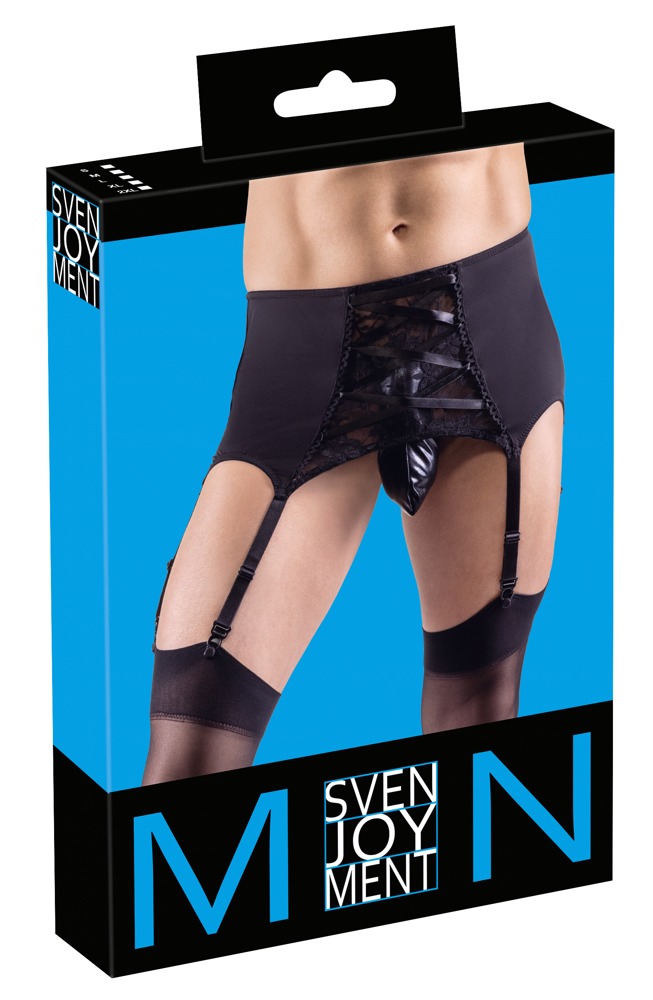 Svenjoyment diržas su petnešėlėmis, juodas, M, M