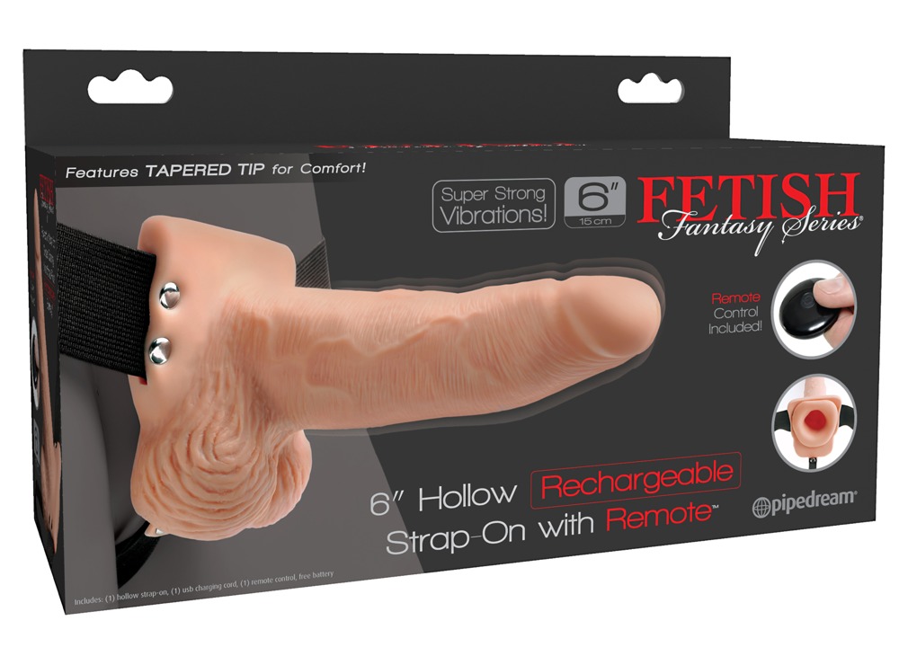 Diržas su penio mova Fetish Fantasy Series 10 Hollow Strap-On Dildo with Remote