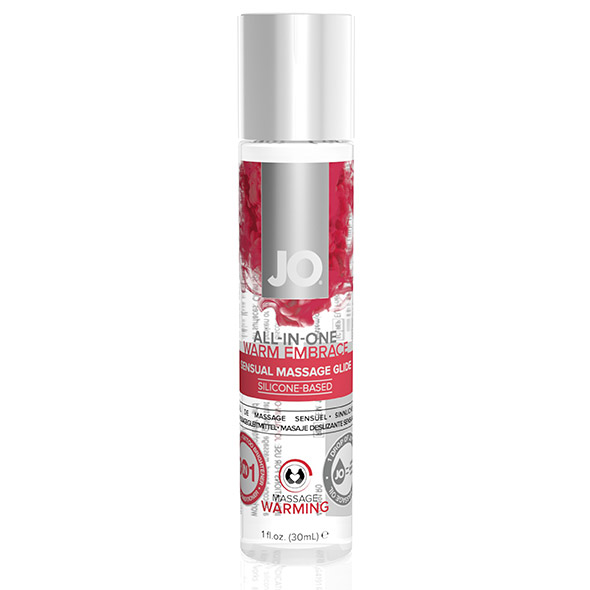 Lubrikantas silikono pagrindu System Jo All-in-One Sensual Massage Glide Warming, 30 ml