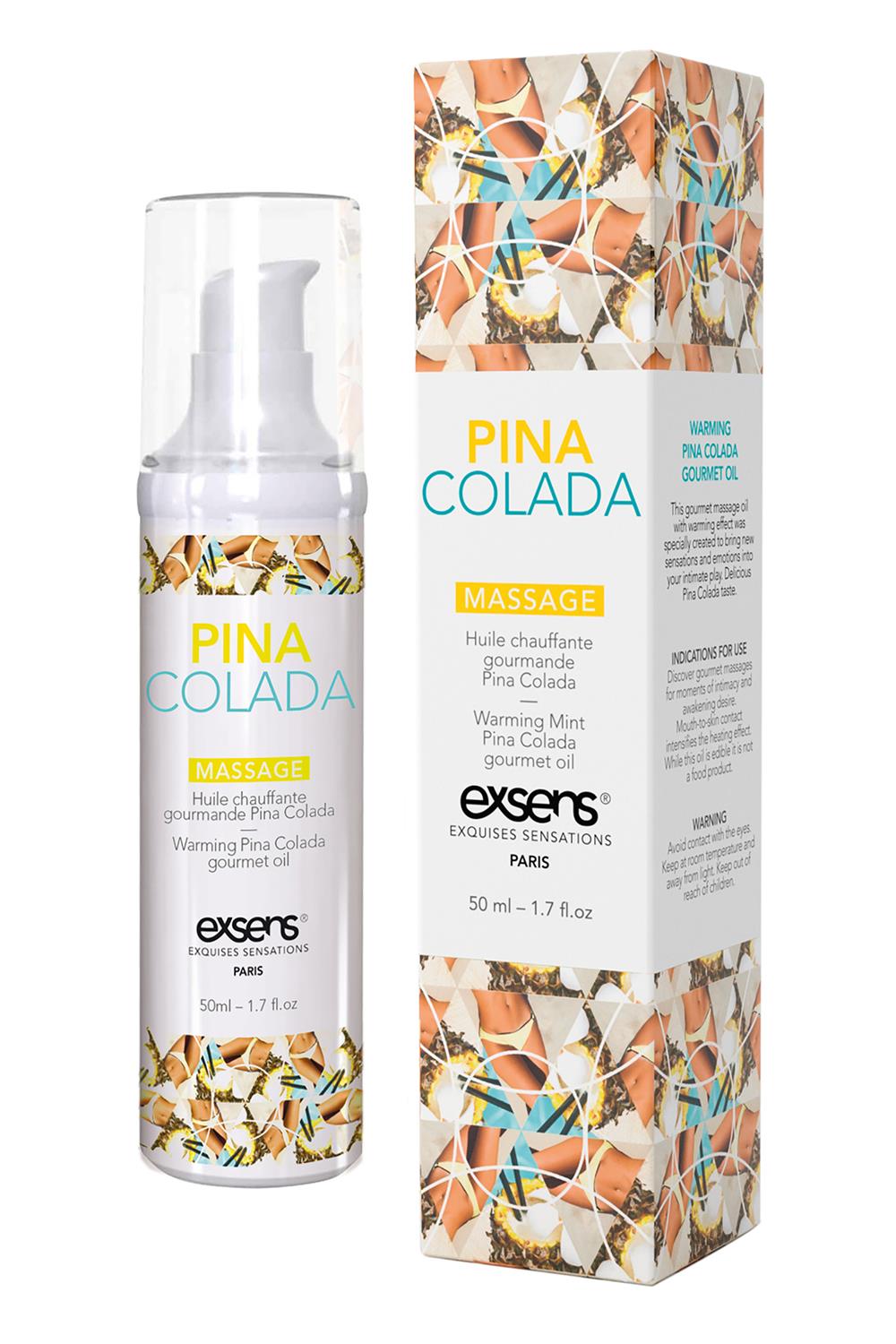 Šildantis masažo aliejus Gourmet Pina Colada, 50ml