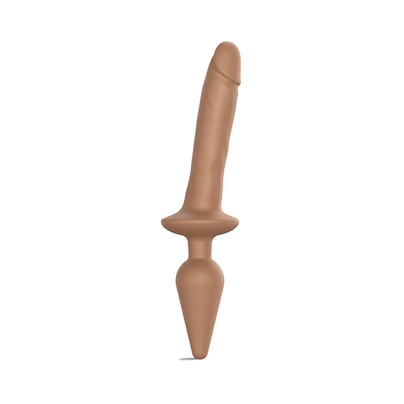 Varpos imitatorius Strap-On-Me Switch Plug-in Realistic Dildo Caramel S, rudas