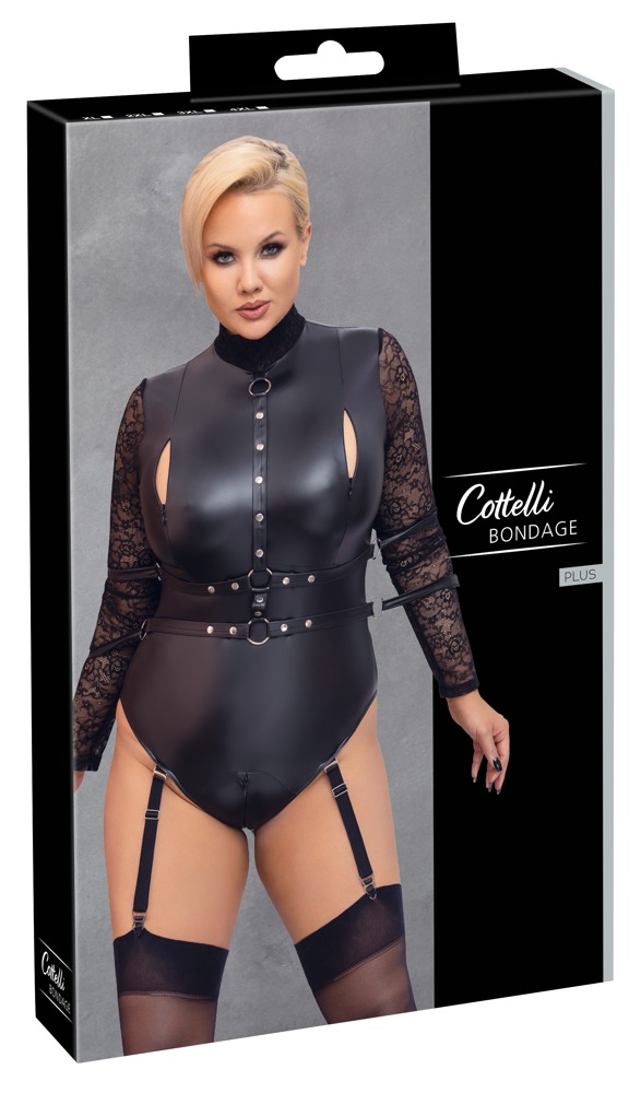 Seksualus bodis Cottelli Bondage plus, juodas, 3XL