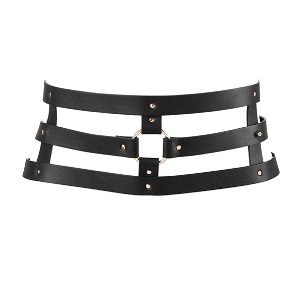 Seksualus diržas Bijoux Indiscrets Maze Wide Belt, juodas