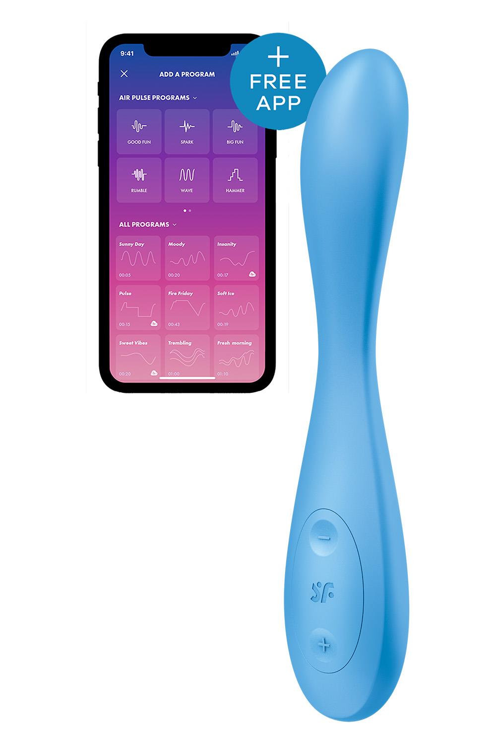 SATISFYER G-SPOT FLEX 4+ MULTI VIBRATOR - MĖLYNAS