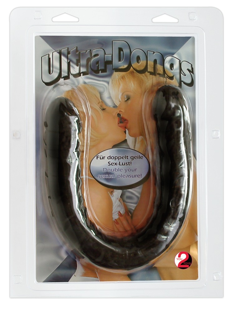 Dvigubas dildo 43 cm, juodas