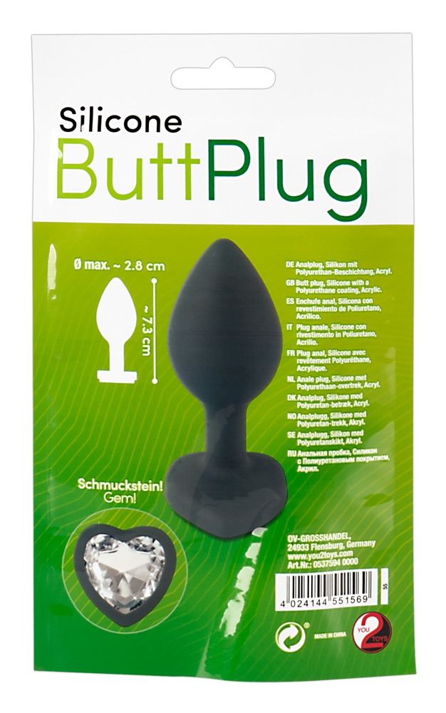 You2Toys analinis kaištis Silicone Butt Plug, 7.3 cm