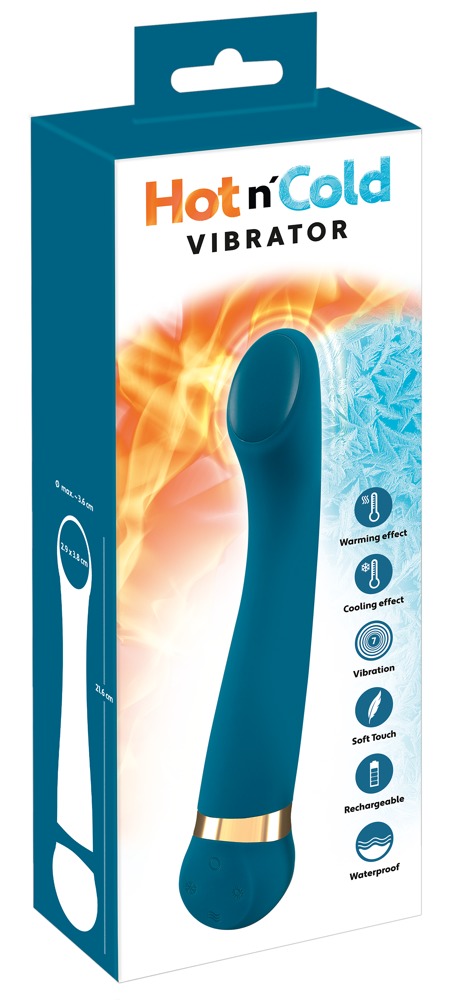 „Hot 'n Cold“ vibratorius, mėlynas, 21,6cm