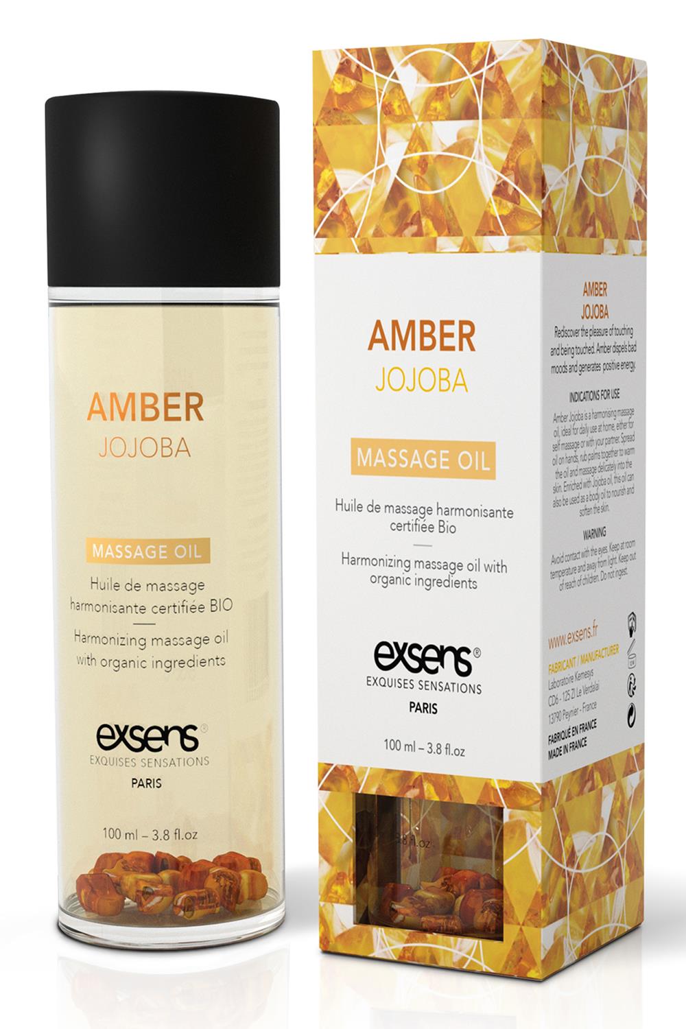 Masažo aliejus su gintaro kristalais Amber Jojoba,100ml