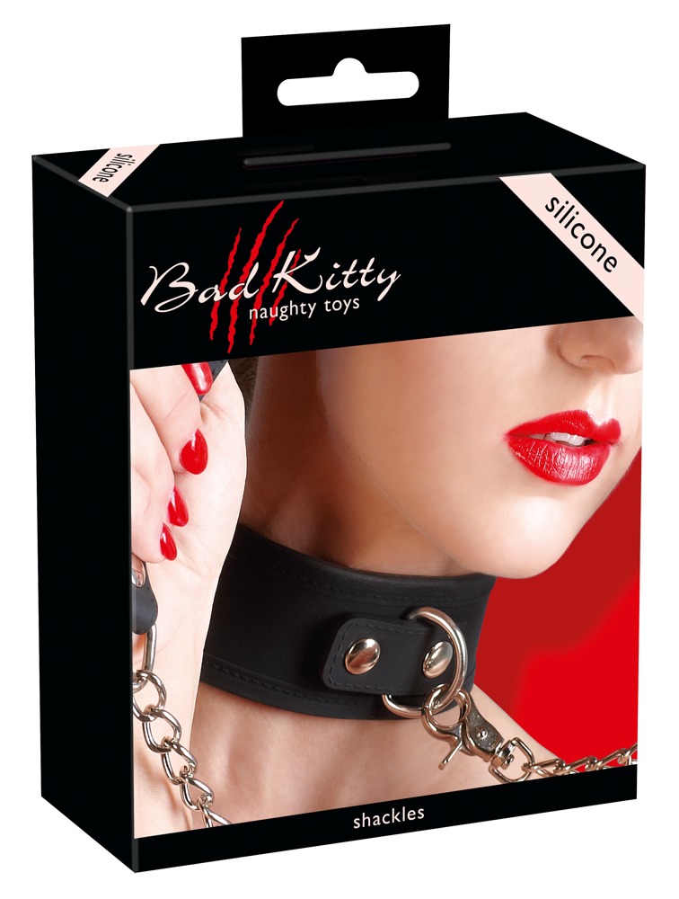 Apykaklė su pavadėliu Bad Kitty Collar Silicone