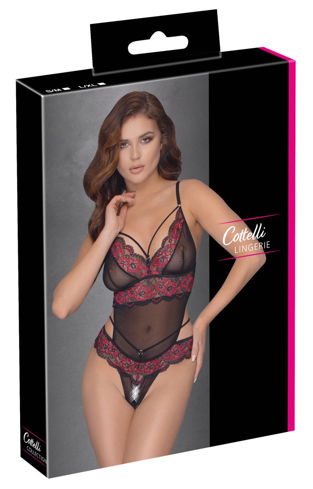 Tinklinis bodis su skeltuku Cottelli Lingerie, S/M, S/M