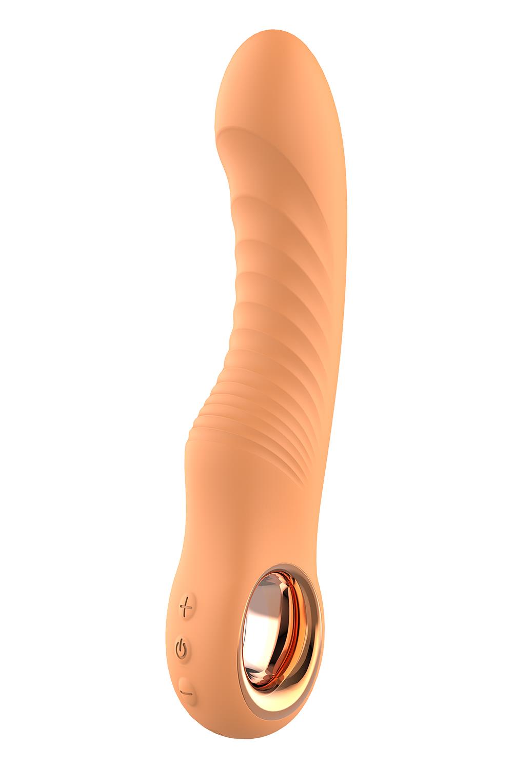 Vibratorius Glam Flexible Ribbed Vibe, oranžinis