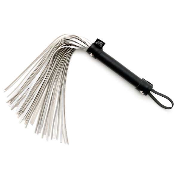 Botagas seksui Fifty Shades Of Grey Satin Flogger, juodas/pilkas