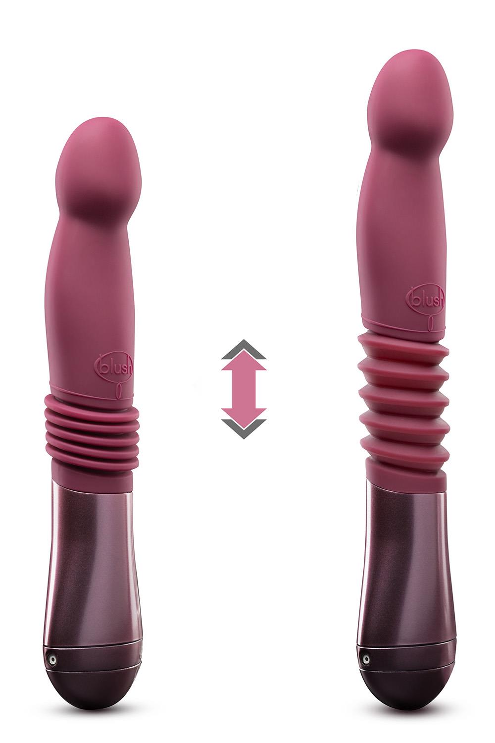 Vibratorius Temptasia Trixie Thrusting Dildo Wine, raudonas