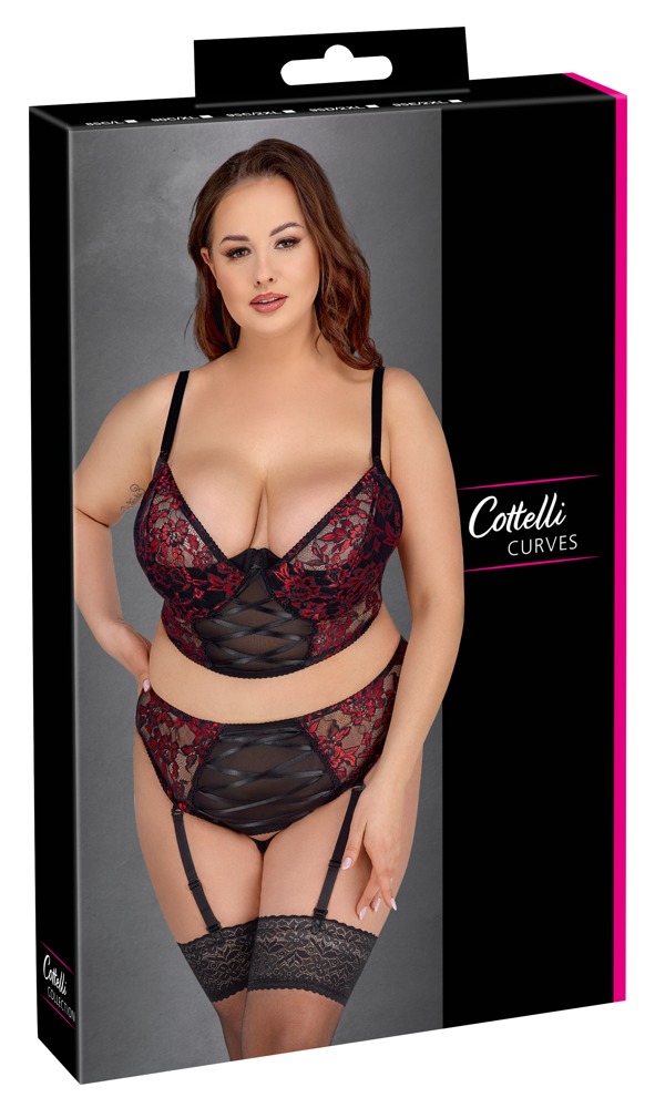 Apatinių komplektas Cottelli Curves, juodas, 95D/XXL, 95D/2XL