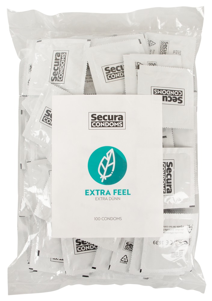 Prezervatyvai Secura Extra Feel, 100 vnt