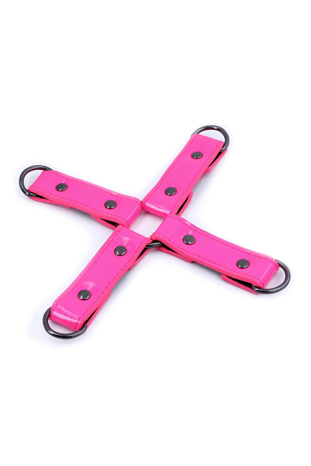 Dirželiai NS Novelties Electra Hog Tie, rožiniai