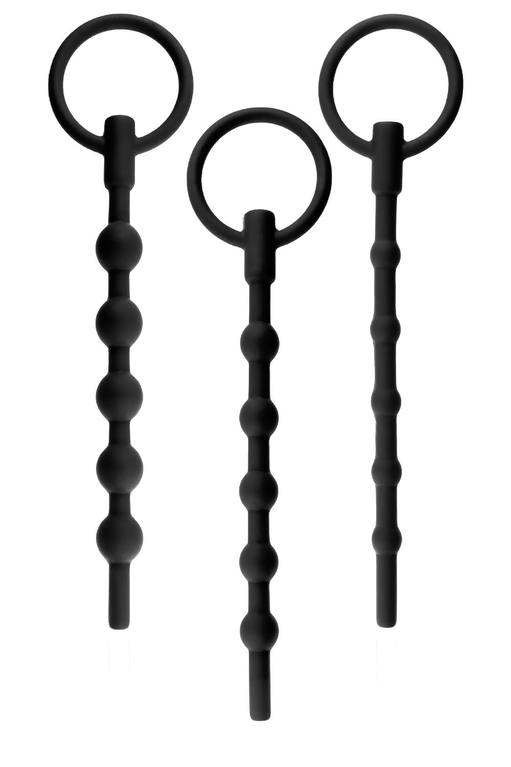 NMC 3 IN 1 SILICONE URETHRAL SOUND KIT SET BLACK