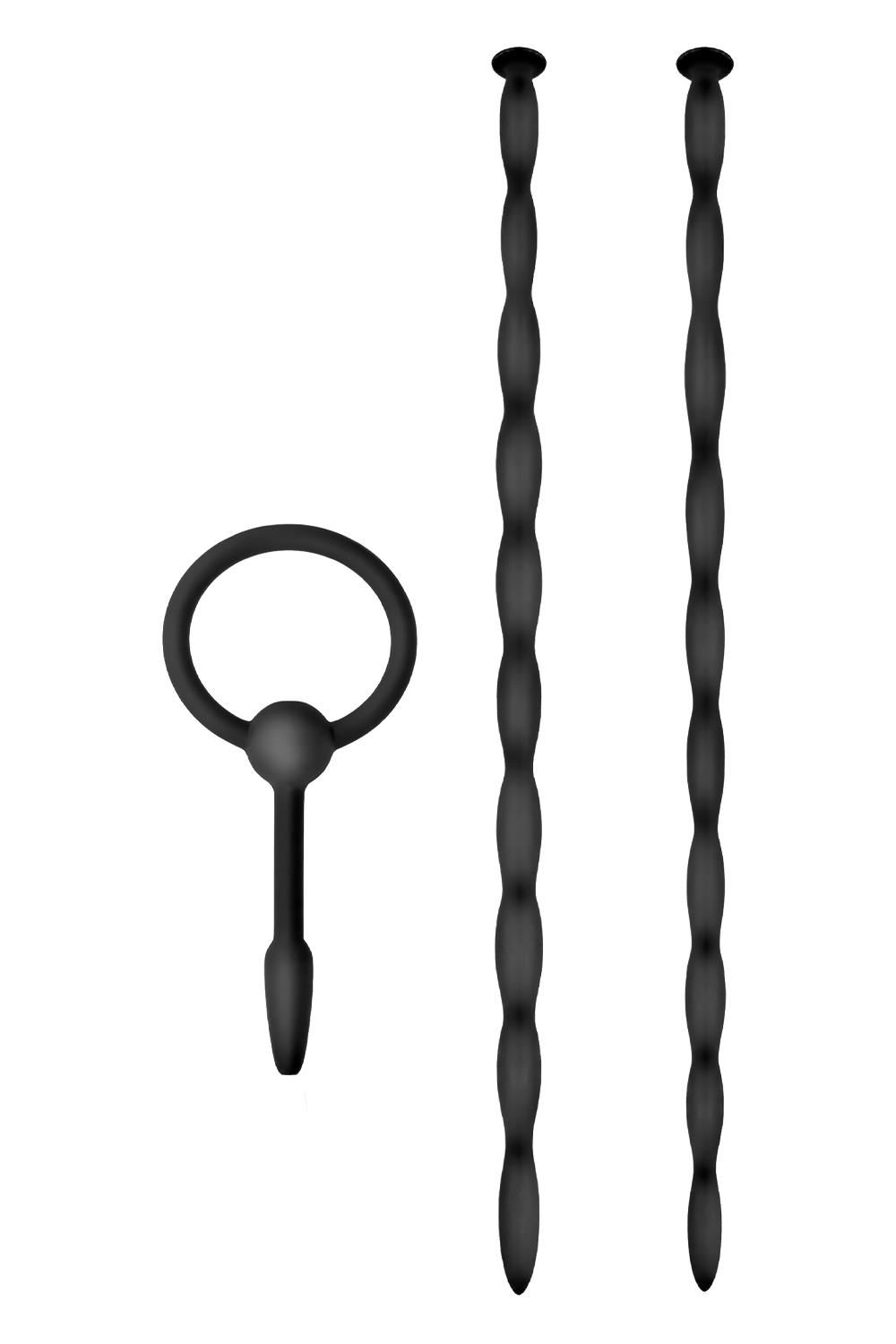 NMC 3 IN 1 SILICONE URETHRAL SOUND KIT SET BLACK