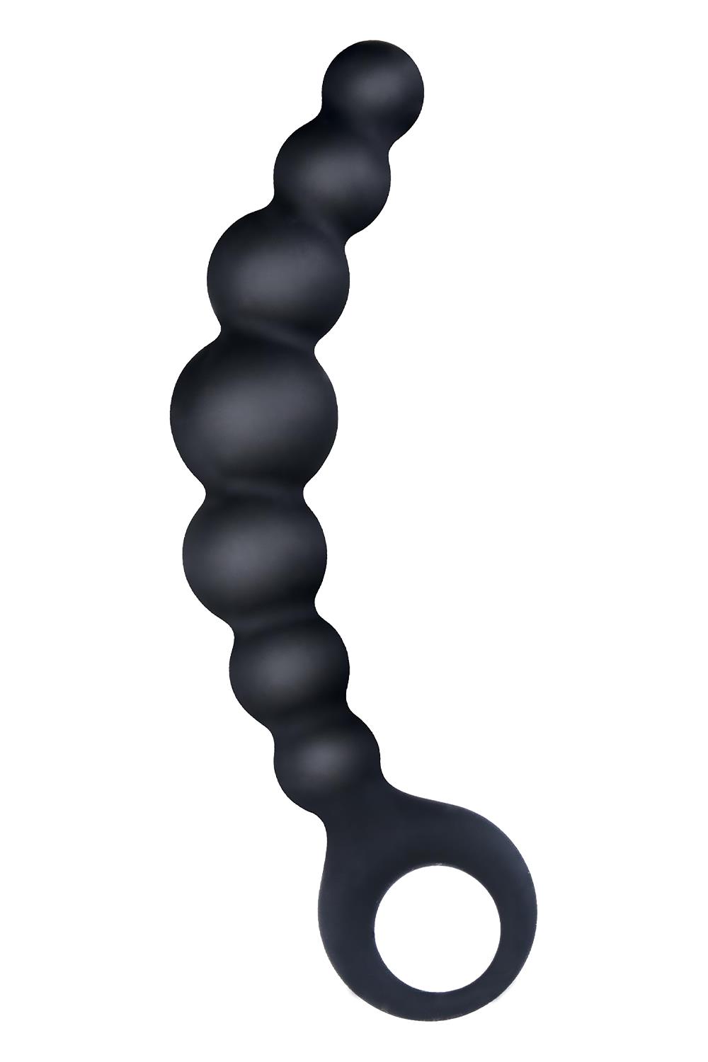 NMC 7 INCH RIBBED SILICONE ANAL BEADS BLACK