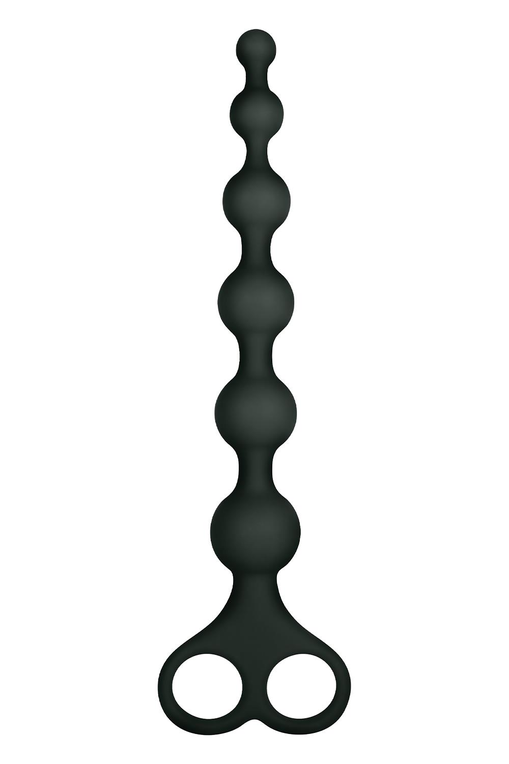 NMC 8 INCH RIBBED SILICONE ANAL BEADS BLACK