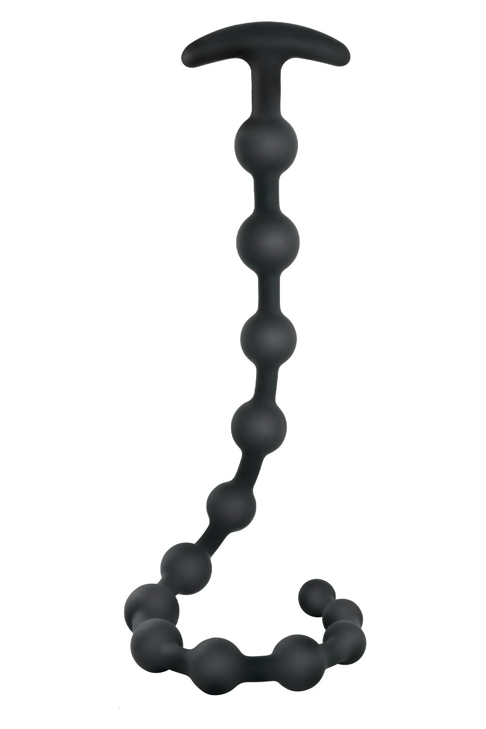 NMC 19 INCH RIBBED SILICONE ANAL BEADS BLACK