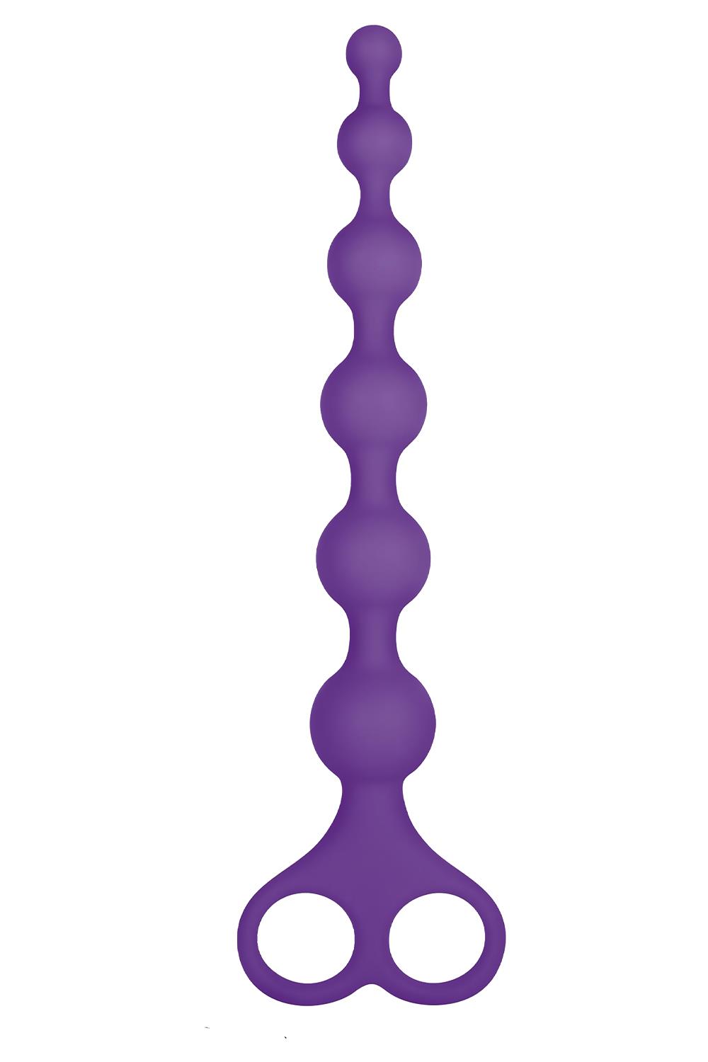 NMC 8 INCH RIBBED SILICONE ANAL BEADS PURPLE