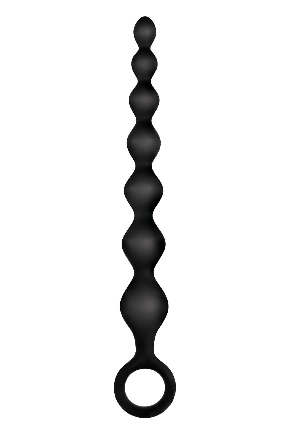 NMC 7 INCH RIBBED SILICONE ANAL BEADS BLACK