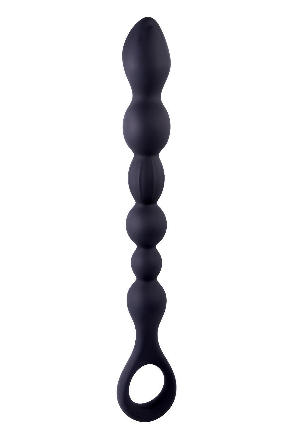 NMC 10 INCH RIBBED SILICONE ANAL BALL BEADS BLACK