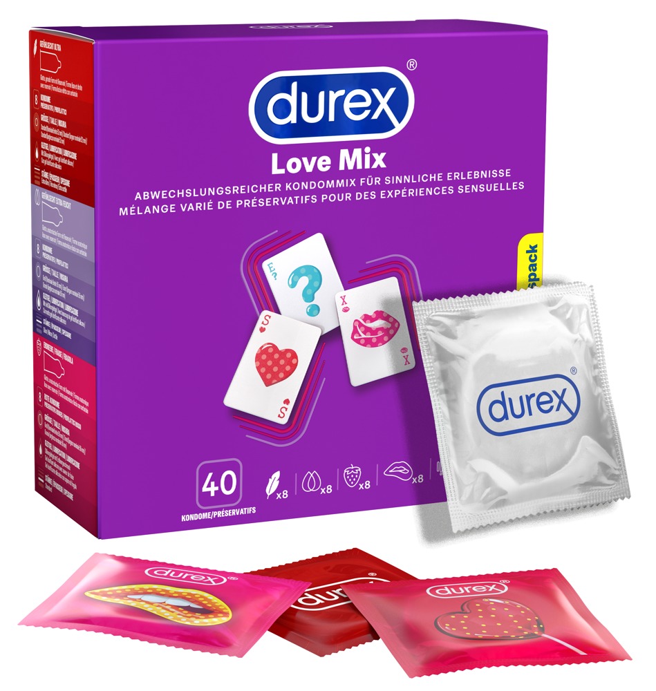 Prezervatyvų rinkinys Durex Love Mix, 40 vnt.